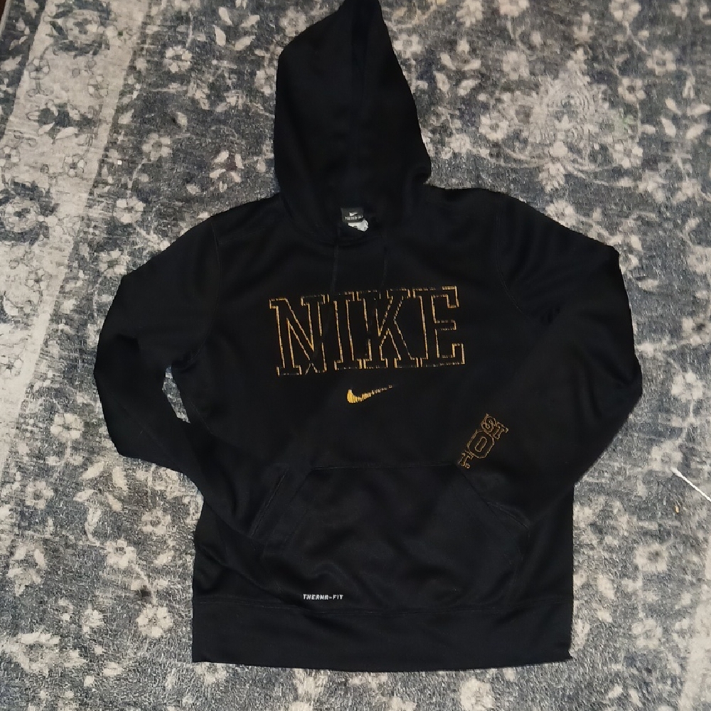 Nike Black Hoodie with Gold Accents